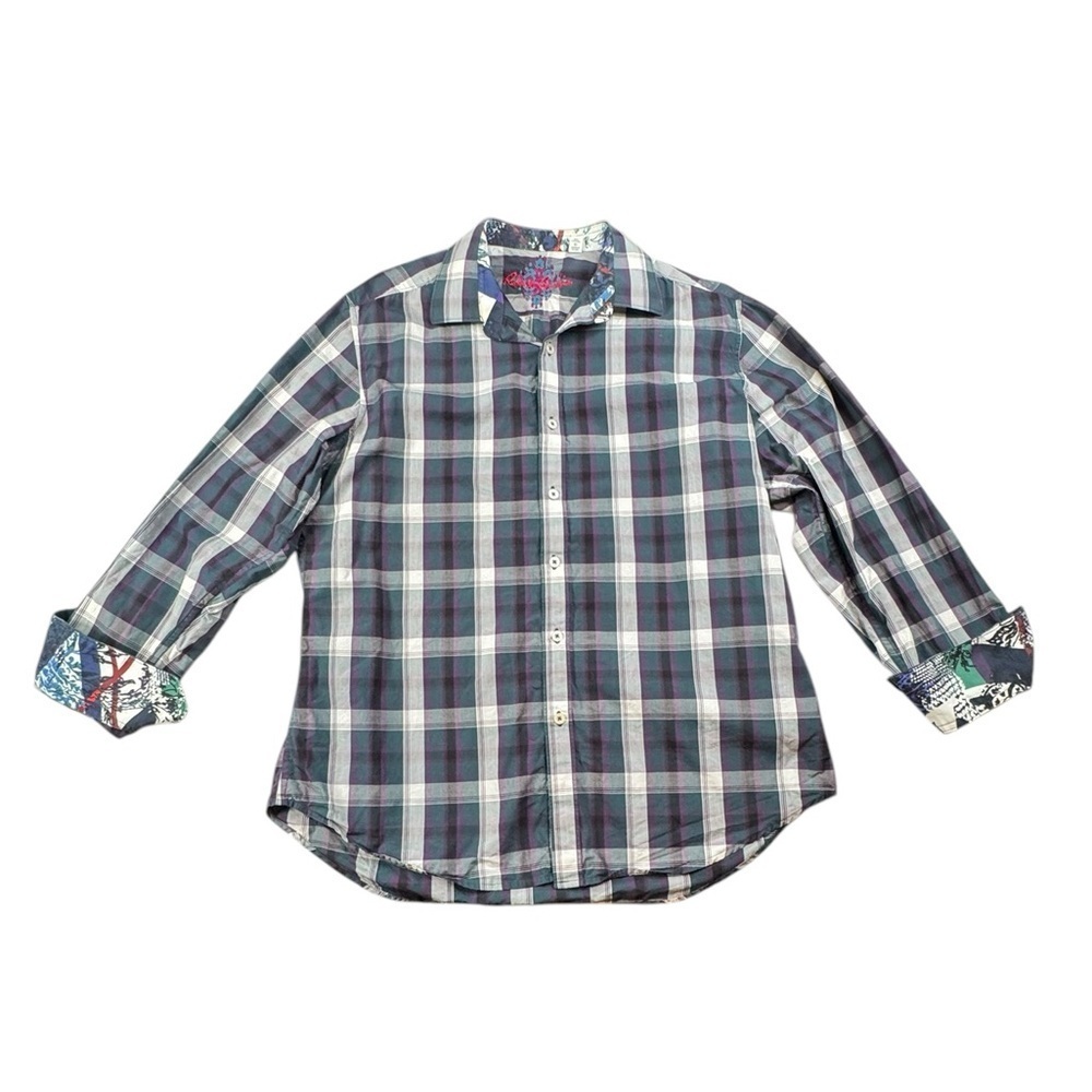 Robert Graham Plaid Button-Down Shirt Men’s L Classic Fit Luxury Preppy N228